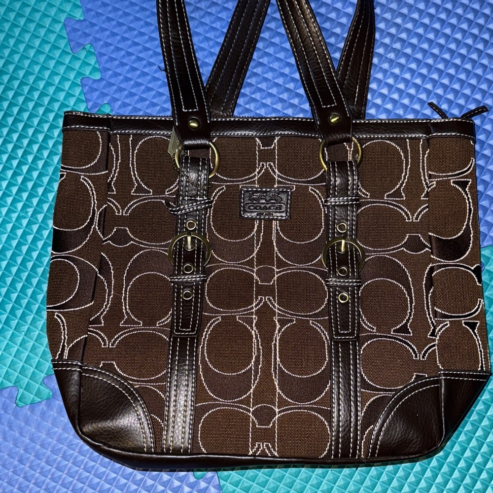 Coach vintage Brown Patterned Tote Bag